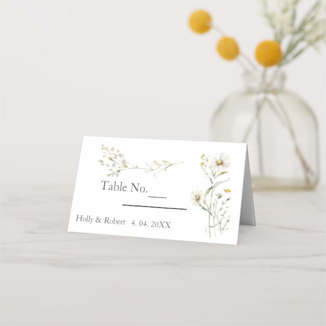 Carte De Placement Mariage Fleur sauvage Daisy (Devant)