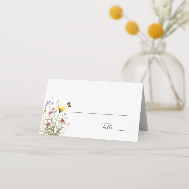 Carte De Placement Mariage fleur sauvage d'été (Devant)