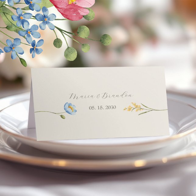 Carte De Placement Mariage Fleur Sauvage d'Ivoire (Créateur téléchargé)