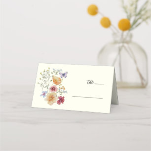 Carte De Placement mariage fleur sauvage fleuri