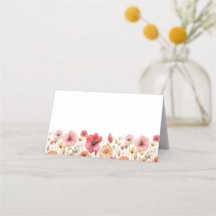 Carte De Placement Mariage Fleur sauvage Retro Pastel Pink Boho