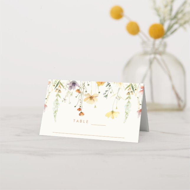 Carte De Placement Mariage Fleur sauvage rustique (Devant)