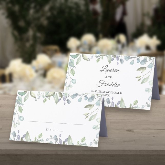 Carte De Placement Mariage Fleurie Aquarelle Lilas (Lilac Watercolour Floral Wedding Place Card)