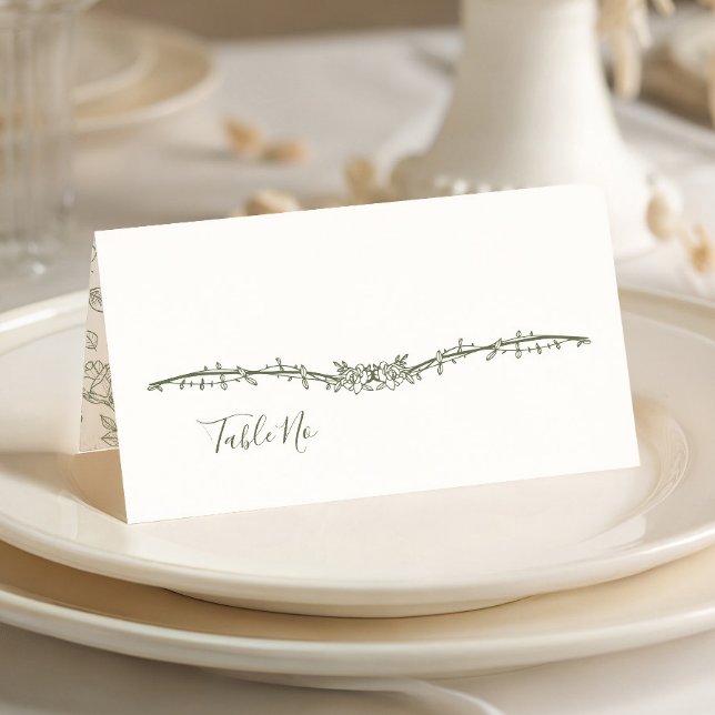 Carte De Placement Mariage Floral à la Sauge de Rose Débridée (Créateur téléchargé)