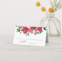 Mariage floral à l'aquarelle rose rouge élégant