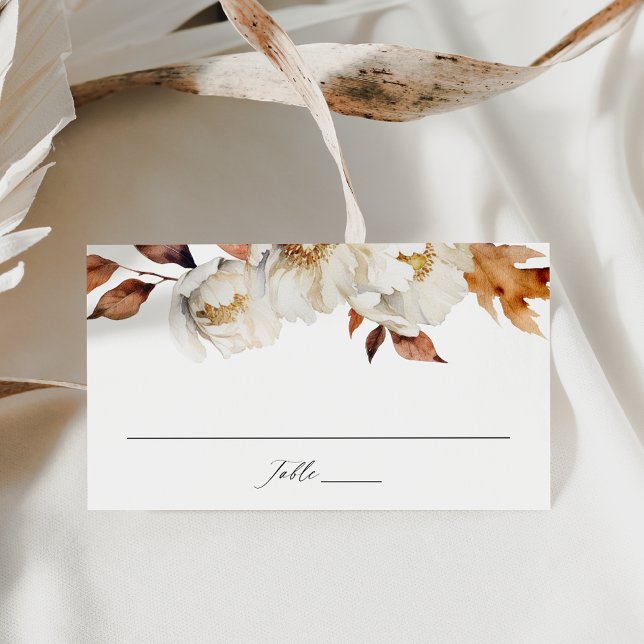 Carte De Placement Mariage Floral Automnal Rustique (Créateur téléchargé)