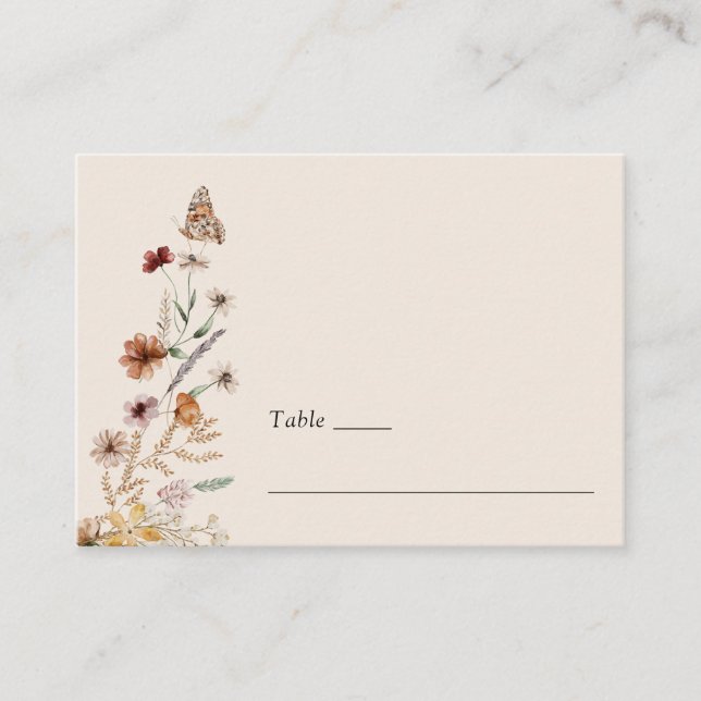 Carte De Placement Mariage Floral Bohème (Devant)
