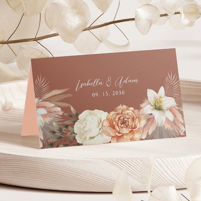 Carte De Placement Mariage Floral Bohème d'Automne (Créateur téléchargé)