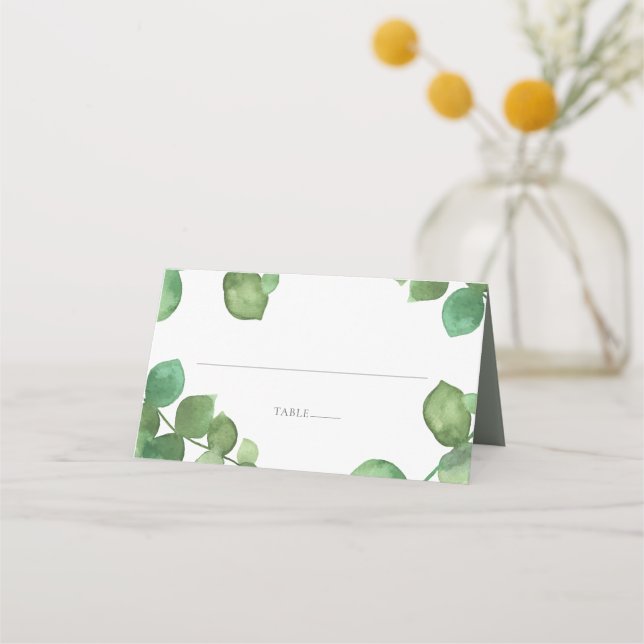 Carte De Placement Mariage Floral Bohème d'Eucalyptus (Devant)