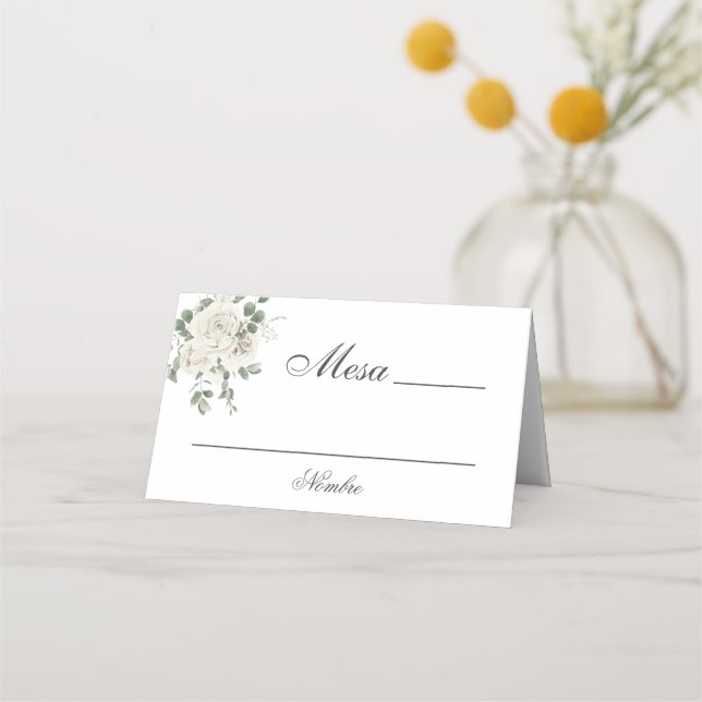 Carte De Placement Mariage Floral Boho espagnol (Devant)