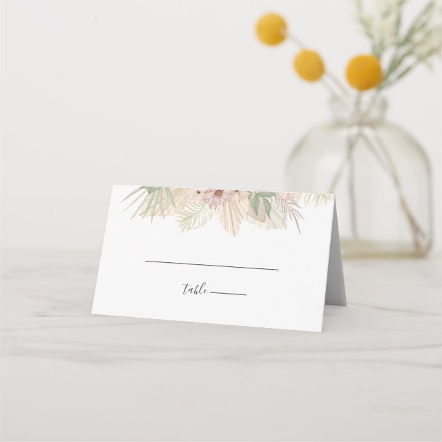 Carte De Placement Mariage floral boho minimal (Devant)