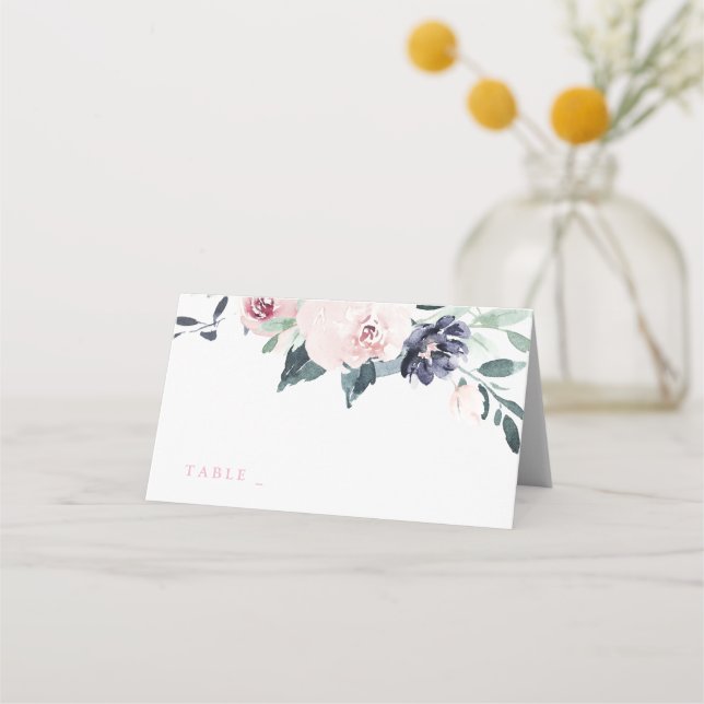 Carte De Placement Mariage floral botanique en fleurs (Devant)