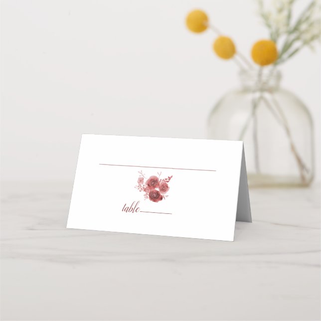 Carte De Placement Mariage floral bourguignon (Devant)