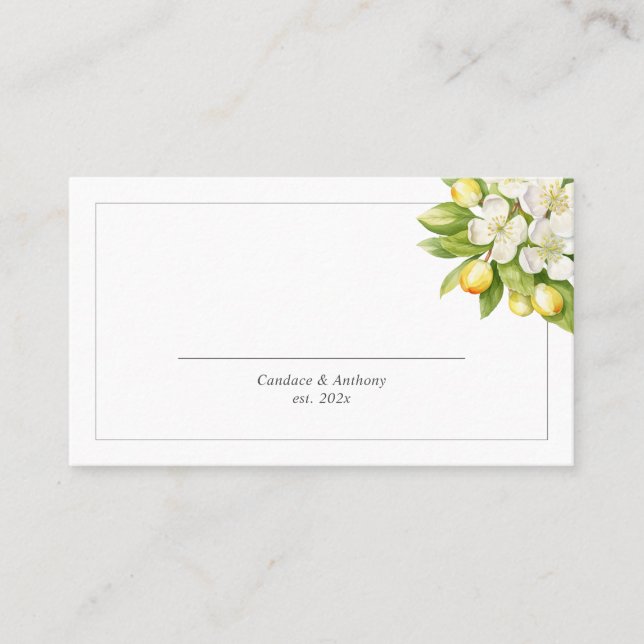 Carte De Placement Mariage floral Citrus (Devant)