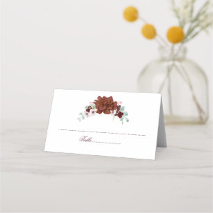 Carte De Placement Mariage floral d'aquarelle de Bourgogne