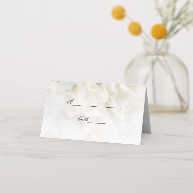 Carte De Placement Mariage floral de carnation blanche (Devant)