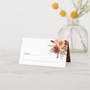 Carte De Placement Mariage Floral de rouille en terre cuite