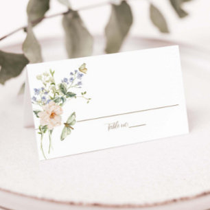 Carte De Placement Mariage Floral Délicat Fleur de Champ Élégant Past