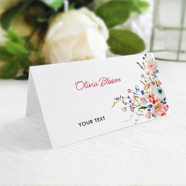 Carte De Placement Mariage Floral Élégant (Créateur téléchargé)