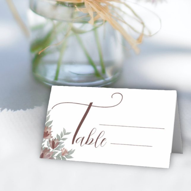 Carte De Placement Mariage Floral en Terracotta Rustique (Créateur téléchargé)