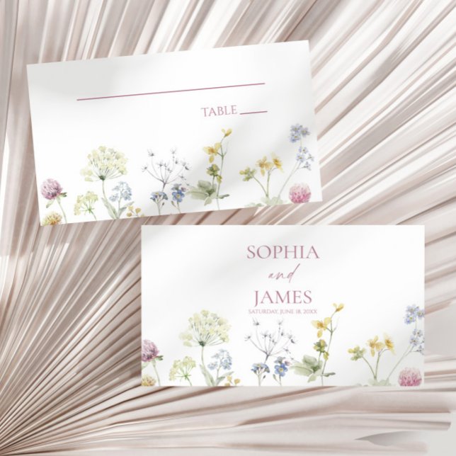 Carte De Placement Mariage Floral Fleurs Sauvages  (Créateur téléchargé)