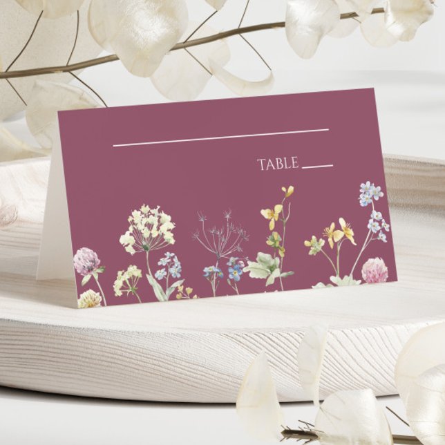 Carte De Placement Mariage Floral Fleurs Sauvages  (Créateur téléchargé)