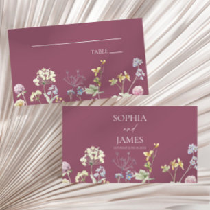 Carte De Placement Mariage Floral Fleurs Sauvages 
