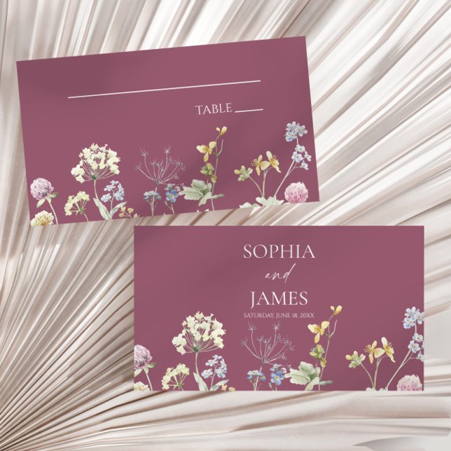 Carte De Placement Mariage Floral Fleurs Sauvages  (Créateur téléchargé)