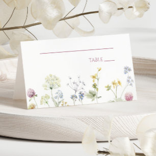 Carte De Placement Mariage Floral Fleurs Sauvages Fleurs des Champs 
