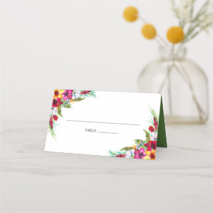 Carte De Placement Mariage floral hawaïen de Bright