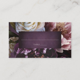 Carte De Placement Mariage Floral Maximaliste Violet Élégant