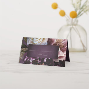 Carte De Placement Mariage Floral Maximaliste Violet Élégant