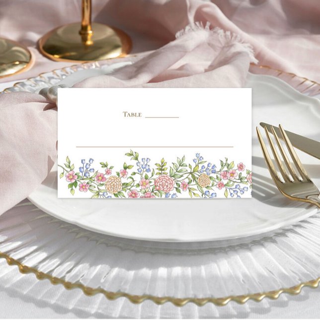 Carte De Placement Mariage floral orange Grace Pastel Blush (Créateur téléchargé)