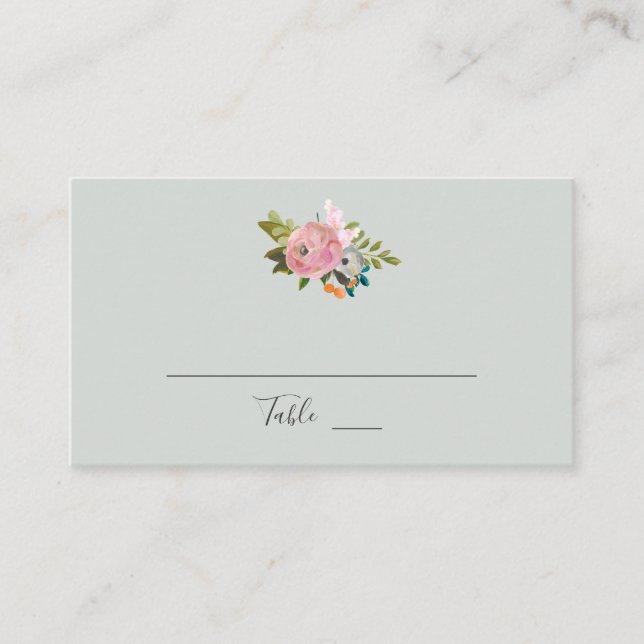 Carte De Placement Mariage floral peint (Devant)