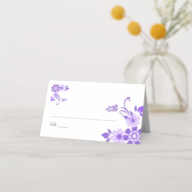 Carte De Placement Mariage floral pourpre (Devant)