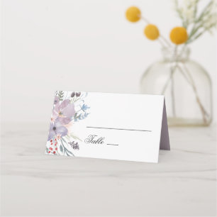 Carte De Placement Mariage floral pourpre. Fleurs de lavande aquarell