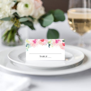 Carte De Placement Mariage Floral Printanier Teinté de Rose Vintage