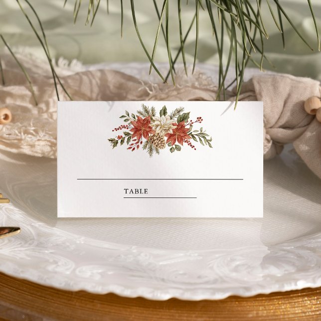 Carte De Placement Mariage Floral Red Gold (Créateur téléchargé)