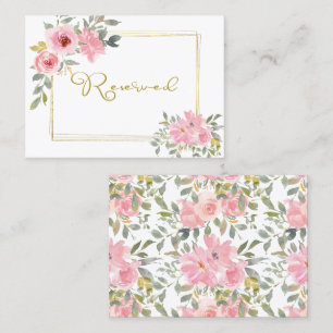 Carte De Placement Mariage floral rose pâle luxuriant aquarelle