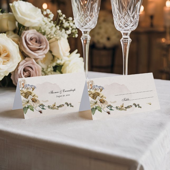 Carte De Placement Mariage Floral Séché Été Éternel (Créateur téléchargé)