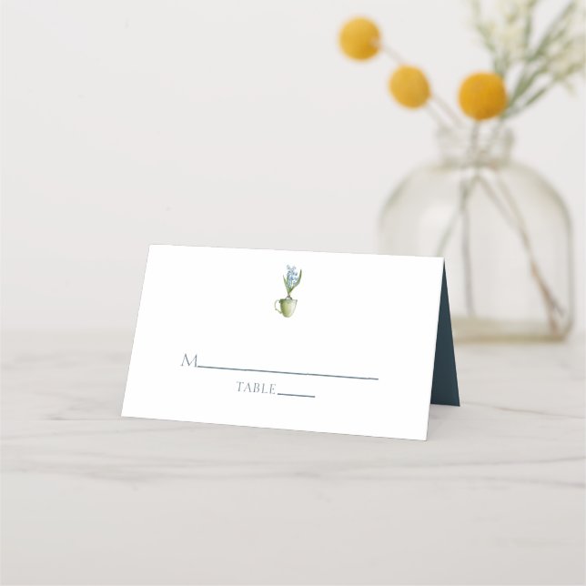 Carte De Placement Mariage floral simple et élégant (Devant)