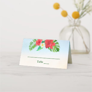 Carte De Placement Mariage floral tropical lumineux Place