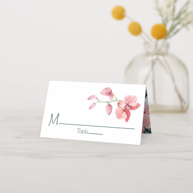 Carte De Placement Mariage floral tropical personnalisé (Devant)