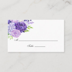 Carte De Placement Mariage floral ultra violet