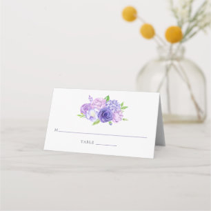 Carte De Placement Mariage floral ultra violet Numéro de table