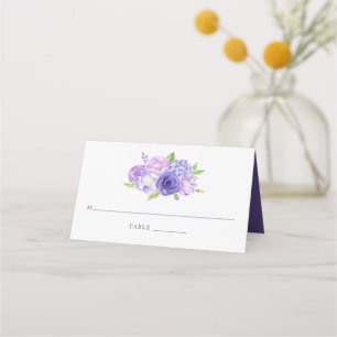 Carte De Placement Mariage floral ultra violet Numéro de table