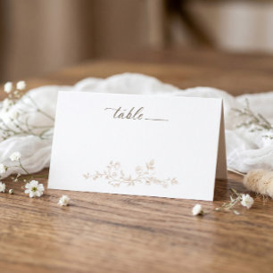 Carte De Placement Mariage Floral Victorien Français Beige Tanné Vint