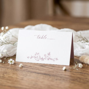 Carte De Placement Mariage Floral Vintage Français Rose Poussiéreuse