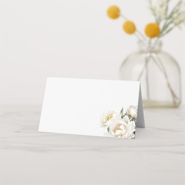 Carte De Placement Mariage floral White Peony (Devant)