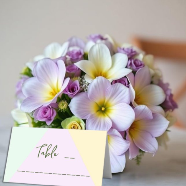 Carte De Placement Mariage géométrique Pastel Muet (Créateur téléchargé)